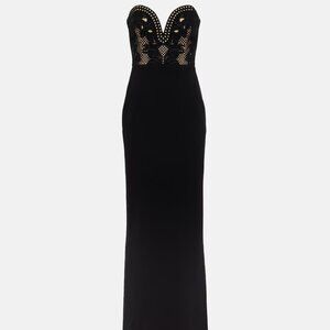 Rebecca Vallance Strapless Lace Bustier floor length gown
